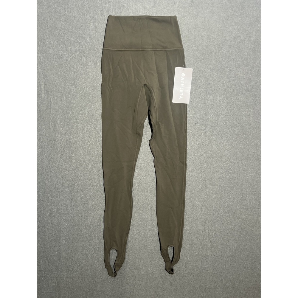 Athleta Transcend Stirrup Tight Leggings Women's‎ XXS Olive Green Yoga Pilates